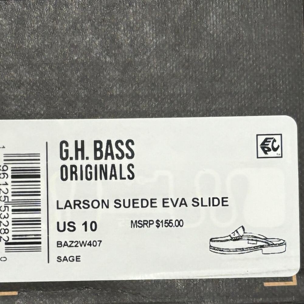 G.H. Bass Larson Suede Penny Loafer Mules in Sage green size 10 - Picture 5 of 7